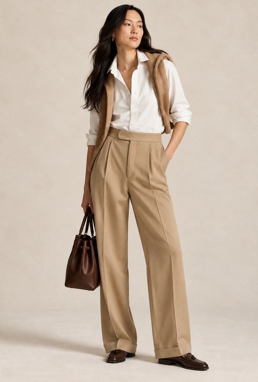 Vintage Ralph Lauren Collection Classics Wool Trousers Pleated Cuffed Made USA 4